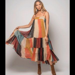 Anthropologie Z & L Europe Patchwork Maxi Dress Boho- Small